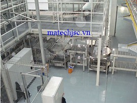 Băng truyền con lăn inox ngành thực phẩm đồ uống