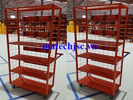 Xe đẩy nhiều tầng dùng trong kho chứa hàng