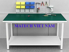 Bàn thao tác khung thép 2 tầng đơn giản