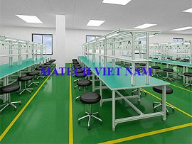 Bàn thao tác nhôm định hình có đèn hai bên