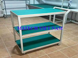 Xe đẩy hàng khung thép 3 tầng