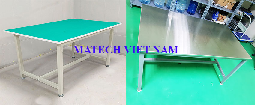 ban khung thep 1 tang mat go va mat inox