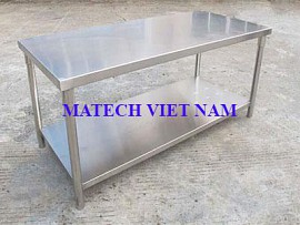 Bàn thao tác inox 2 tầng đơn giản